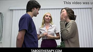Tabootherapy: Brunette Dharma Jones And Elias Cash In Therapy With Doctor Dr. Aaliyah Love