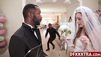 sexy teen 18+ bride fucks husbands black friends