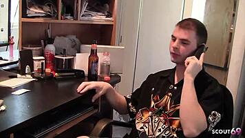 curvy big tits nympho bitch seduces huge cock boy at job interview