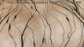 Horny young blonde in fitting room shows big tits and puffy nipples, craving intense fuck.