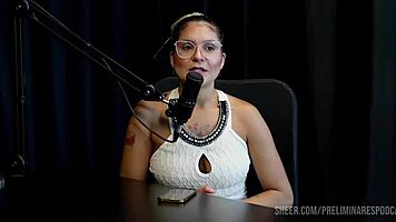 barbara sol chats with bia hot in podcast, showing off in sheer red lingerie and using toys