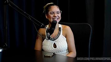 barbara sol chats with bia hot in podcast, showing off in sheer red lingerie and using toys