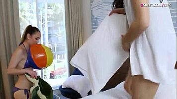 Slutty Teens Show Off Asses at Beach