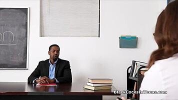 coed daydreams about teacher's bbc in classroom