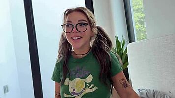 Pretty Brunette Babe Fucks Hard And Removes Condom