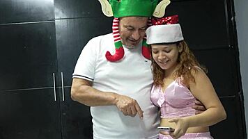 stepfather gets horny feeling his stepdaughters sweet caresses