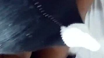 check out my cock being pumped and sucked by beautiful black teen!