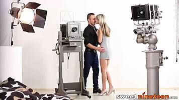 i fucked this beautiful young pornstar in doggy style, her natural tits bouncing wildly.