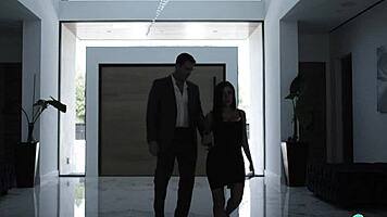 Nasty Brunette Uses Pussy in Courtroom