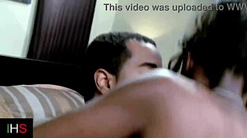 Sensual ebony girl in sexy lingerie teases black male