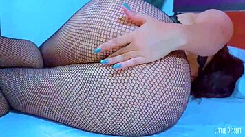 petite girl masturbates her shaved pussy privately