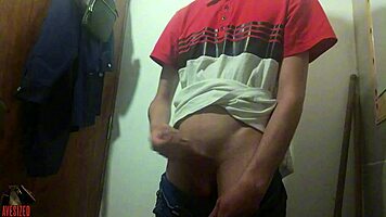 back in work bathroom masturbating for huge cumshot