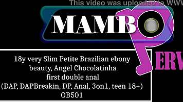 18y Slim Petite Brazilian Ebony Beauty Angel Chocolatinha Experiences First Double Anal Dp With Big Black Cocks And Gaping