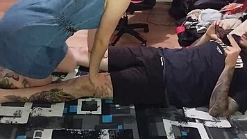 Detailed wild sex follows rich blowjob with young university girl
