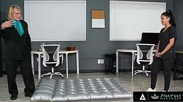nuru massage - i as office masseuse nina white fucked my boss durin hot massage