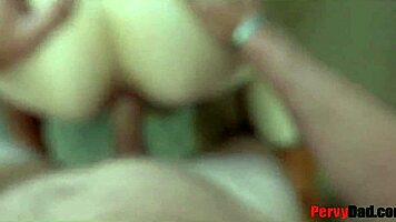 naughty step daughter rides daddy cowgirl style