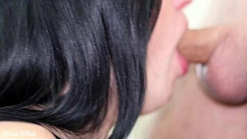 princess swallows every drop in deepthroat cum