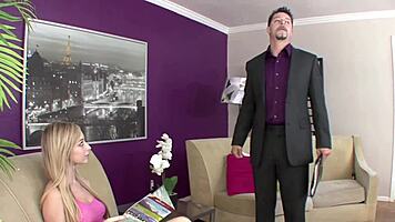 charley monroe watches her stepdaddie cum on shaved twat