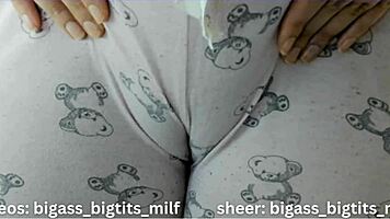 Camel toe pajama with huge tits and wet pussy 😍