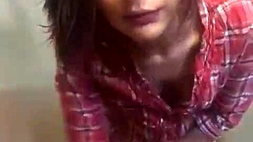 Sexy Brunette Petite Milf Teases With Panties, Shows Plump Ass And Gets Cum!