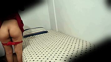 latina teen spied in miniskirt on hidden cam