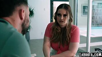 young brunette gets deepthroat, seth barges in saying 'i must watch every intimate moment.'