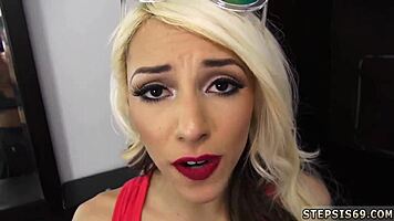 'want to see me fuck this machine?' the suspended redhead asks