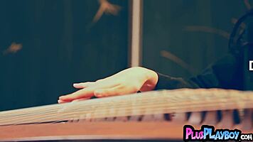 Chinese model posing session and striptease for playboy