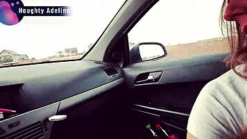 Sloppy Blowjob In Car With Cum In Mouth By Naughty Adeline