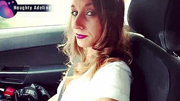 Sloppy Blowjob In Car With Cum In Mouth By Naughty Adeline