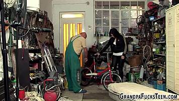 Peeing Teen 18+ Fucks Grandpa