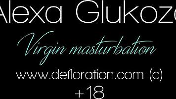 Blonde virgin alexa says 'i'm masturbating my tight pussy'