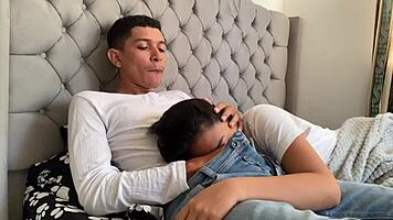 Perverted guy shoves cock in my mouth until he cums