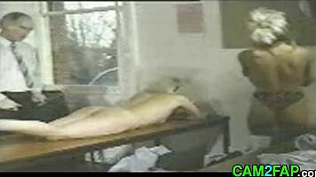 Blonde Teen 18+ Feels Punished in Classroom with Spanking, Emotions High in Garage