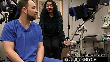 Yasmine woods pussy gets blasted with cum in close-up moaning and latex gloves