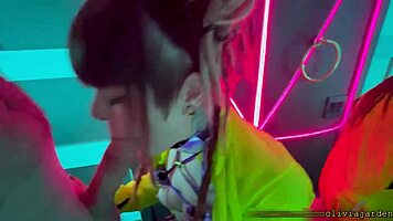 Public Sloppy Deepthroat in a Rave Bathroom