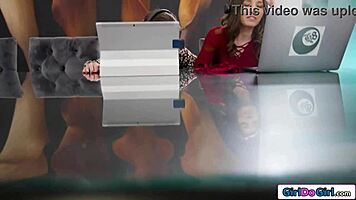 girldogirl com - gfs rubbing each other during work call