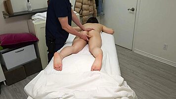 I fucked shy Japanese girl with perfect body who came again for my special massage!