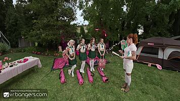 Teen scouts fuck hard in camping orgy