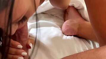 Satin Pajama Tease: Brunette Teen and Milf POV