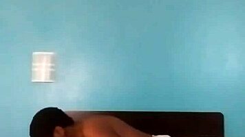 Stretching Out Young 18+ Ebony Hoe at the Telly