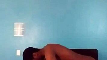 Stretching Out Young 18+ Ebony Hoe at the Telly