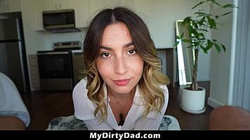 Cute And Slutty Girl Takes Care Of Sexual Needs And Saves Marriage With Her Body - Mydirtydad