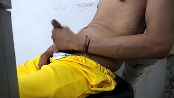Hey, I'm a horny Latino pulling out my big dick for you.