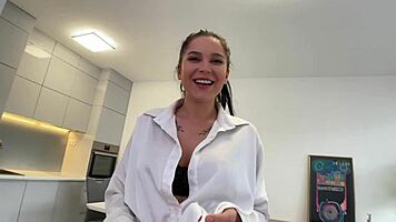 Its Petite Evelyn Swallowing A Lot Of Cum After Bj.