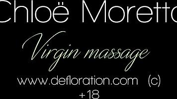 cute virgin lesbian masseuse chloe moretta gives sarah pipetka a wet pussy massage leading to defloration