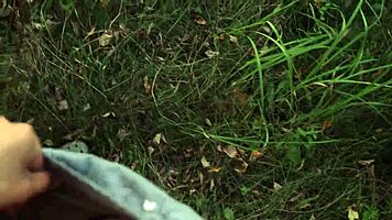 real amateur couple engages in outdoor ass fucking leading to anal creampie in the forest