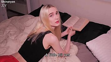 i wanted to reed but got roughly fucked by my blonde roommate with big tits and ass in dorm