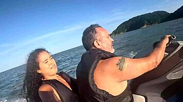 Teen latina with big ass experiences first time on beach jet ski