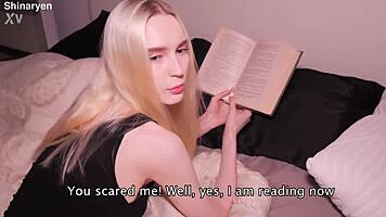 i wanted to reed but got roughly fucked by my blonde roommate with big tits and ass in dorm